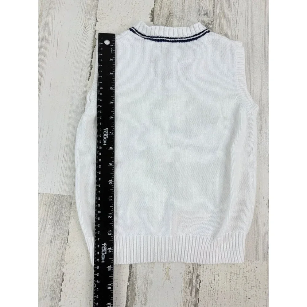 Gymboree Boys Sz 2T White Cable Knit Sweater Vest
